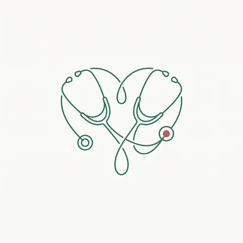 Illustrazione di due stetoscopi che formano un cuore